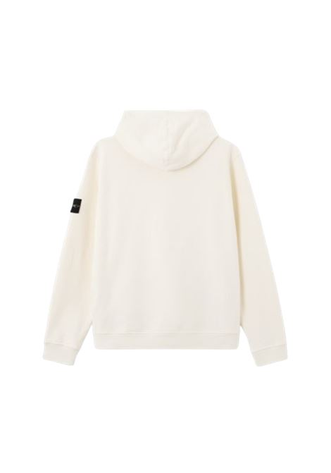 brushed organic cotton fleece sweatshirt man ivory STONE ISLAND | K2S15 6100029 S0A20V0093